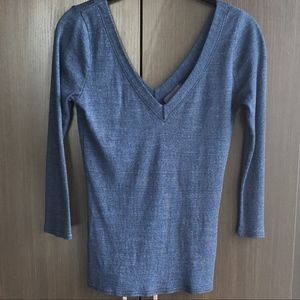 Michael Stars OS Navy Sparkle V-Neck